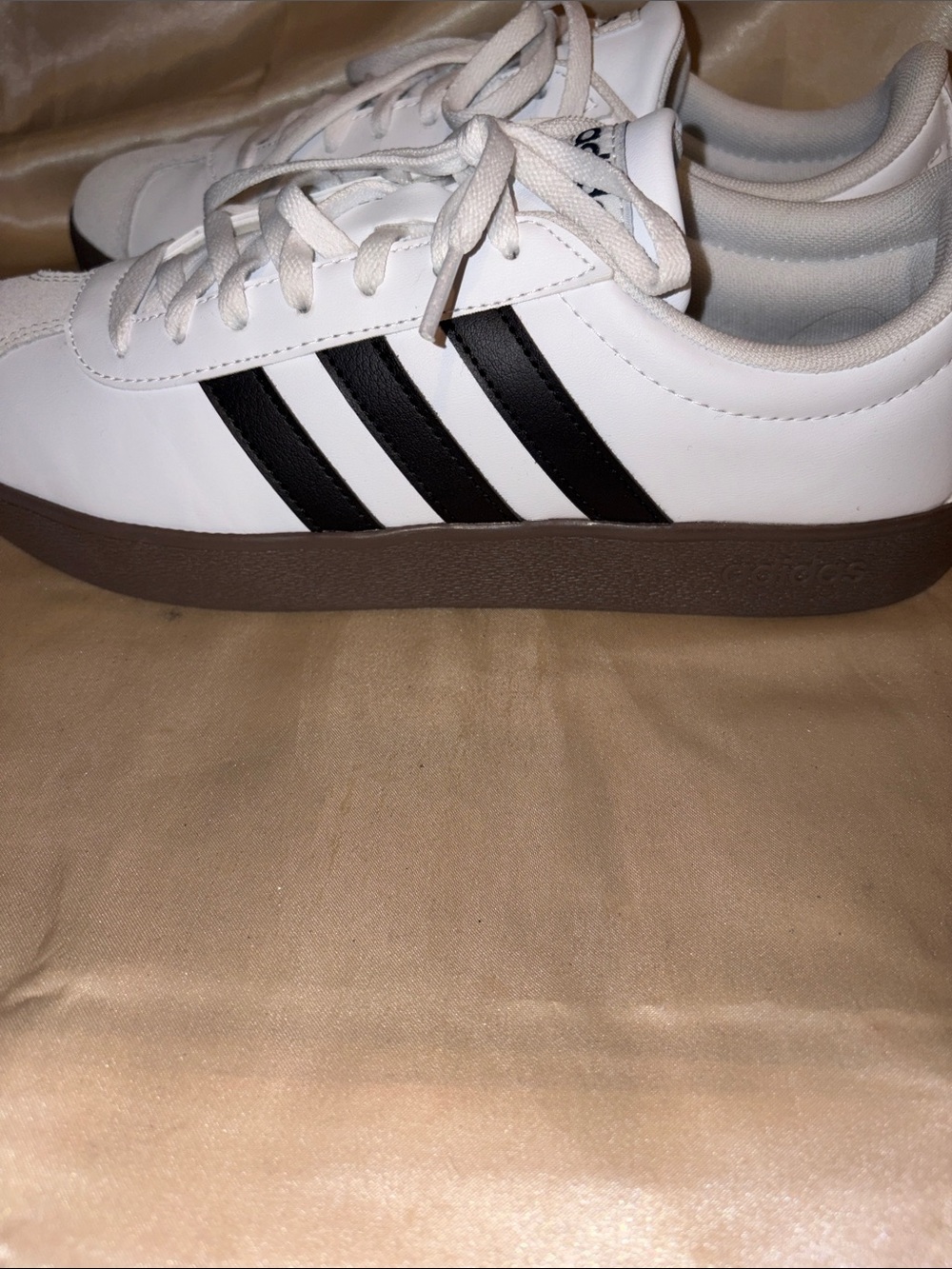 Adidas VL Court 3.0 White Black Gum Sole Sneakers NWOT - Picture 3 of 7